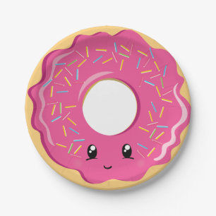 Niedliche Kawaii Donut Party Platte Pappteller