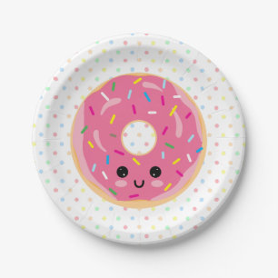 Niedliche Kawaii Donut Süßspeise Pappteller