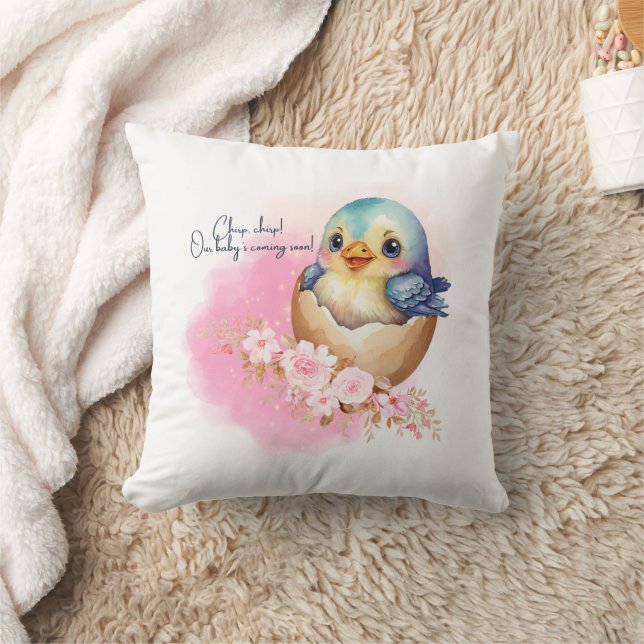 Niedliche Kawaii Egg Bird Elegante Floral Baby Dus Kissen (Decke)