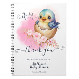 Niedliche Kawaii Egg Bird Elegante Floral Baby Dus Notizblock