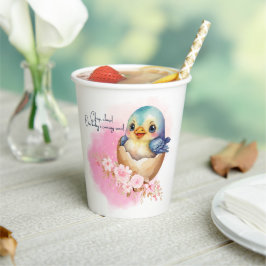 Niedliche Kawaii Egg Bird Elegante Floral Baby Dus Pappbecher