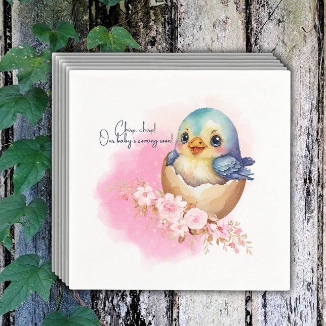 Niedliche Kawaii Egg Bird Elegante Floral Baby Dus Serviette (Von Creator hochgeladen)