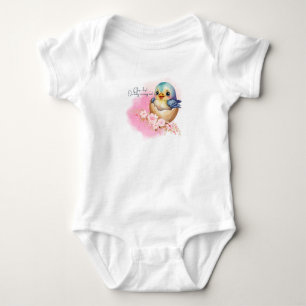 Niedliche Kawaii Egg Bird Elegante Floral Baby Dus Strampler