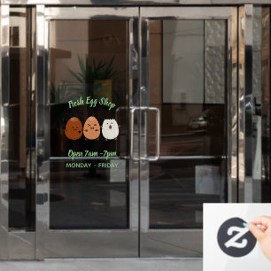 Niedliche Kawaii-Eier — lustige Cartoon-Illustrati Fensteraufkleber