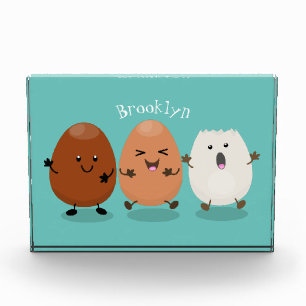 Niedliche Kawaii-Eier — lustige Cartoon-Illustrati Fotoblock