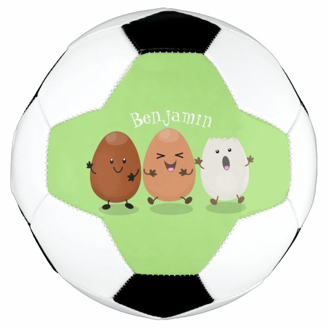 Niedliche Kawaii-Eier — lustige Cartoon-Illustrati Fußball (Vorderseite)