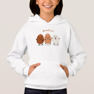 Niedliche Kawaii-Eier — lustige Cartoon-Illustrati Hoodie