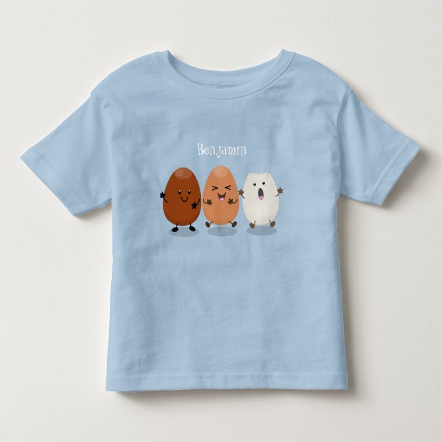 Niedliche Kawaii-Eier — lustige Cartoon-Illustrati Kleinkind T-shirt (Vorderseite)