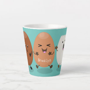 Niedliche Kawaii-Eier — lustige Cartoon-Illustrati Milchtasse