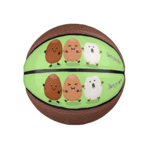 Niedliche Kawaii-Eier — lustige Cartoon-Illustrati Mini Basketball