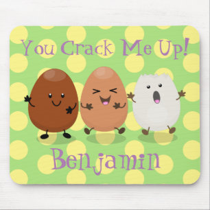 Niedliche Kawaii-Eier — lustige Cartoon-Illustrati Mousepad