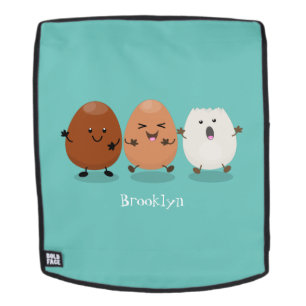Niedliche Kawaii-Eier — lustige Cartoon-Illustrati Rucksack