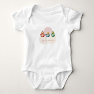 Niedliche Kawaii Eiervögel Pastellfarben Kinderdus Baby Strampler