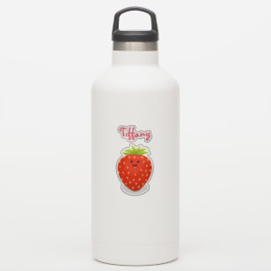 Niedliche Kawaii Erdbeere Cartoon Abbildung Aufkleber