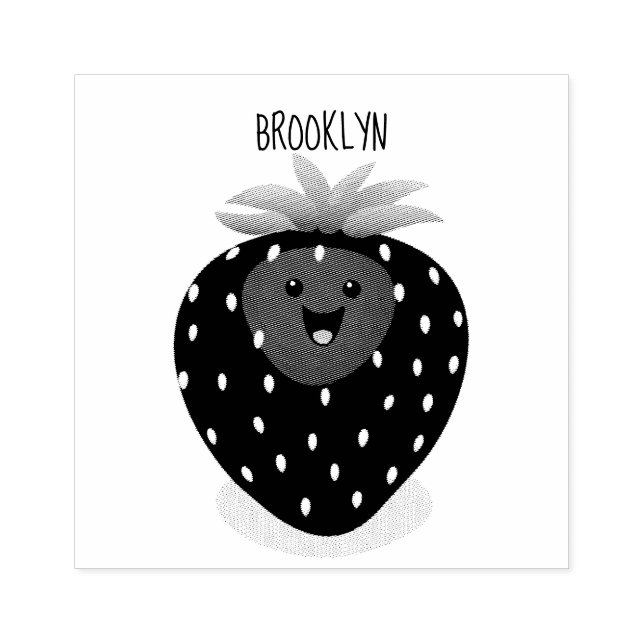 Niedliche Kawaii Erdbeere Cartoon Abbildung Gummistempel (Prägung)