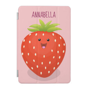 Niedliche Kawaii Erdbeere Cartoon Abbildung iPad Mini Hülle