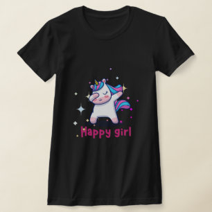 Niedliche Kawaii farbenfrohe Regenbogen Einhorn Ha T-Shirt