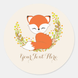 Niedliche Kawaii Fox Woodland Themenaufkleber Runder Aufkleber