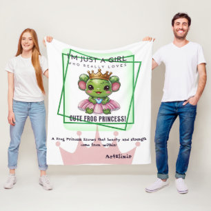 Niedliche Kawaii Froschprinzessin Princess Print Fleecedecke