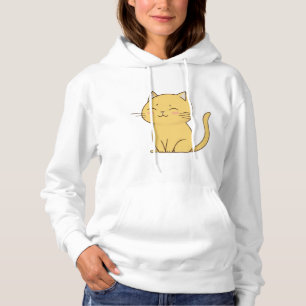 Niedliche Kawaii-Gelbe Katze zeichnend Hoodie