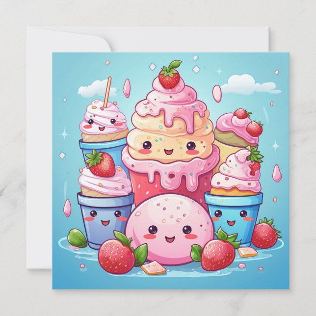 Niedliche Kawaii-Geschenkkarte (Vorderseite)