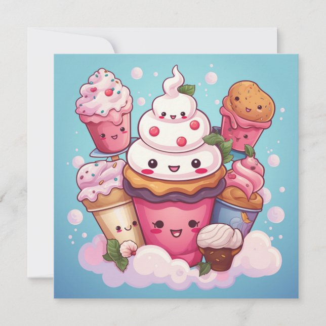 Niedliche Kawaii-Geschenkkarte (Vorderseite)