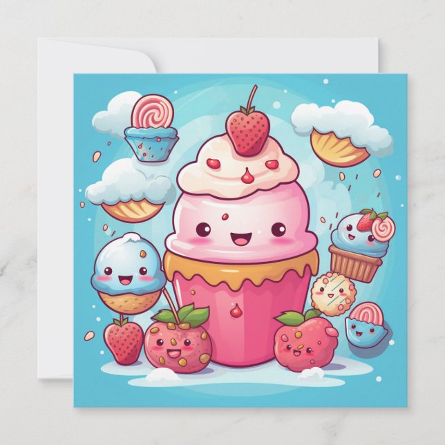 Niedliche Kawaii-Geschenkkarte (Vorderseite)