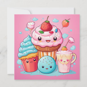 Niedliche Kawaii-Geschenkkarte