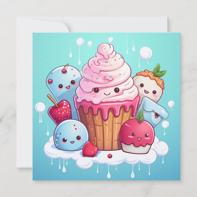 Niedliche Kawaii Gift Cards (Vorderseite)