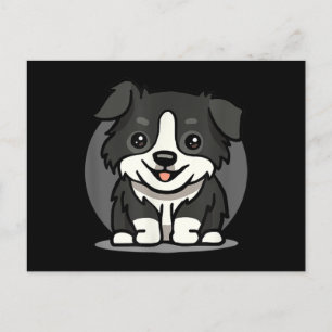 Niedliche Kawaii-Grenze Collie Chibi Postkarte