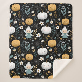 Niedliche Kawaii Halloween Fairy und Pastel Pumpki Sherpadecke