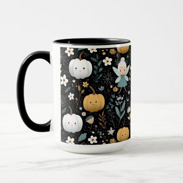 Niedliche Kawaii Halloween Fairy und Pastel Pumpki Tasse (Links)