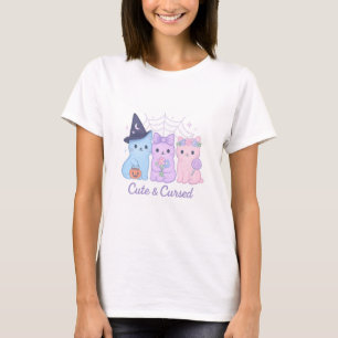 Niedliche Kawaii Halloween-Katzen T-Shirt