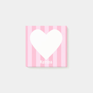 Niedliche Kawaii Herz Rosa Streifen Custom Post-it Klebezettel