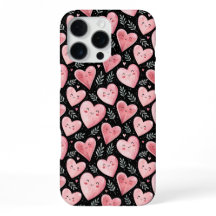 Niedliche Kawaii-Herzen in Rosa und Schwarz