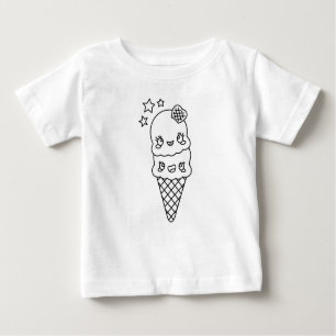 Niedliche Kawaii Ice Creme Cones Zeichnend Baby T-shirt