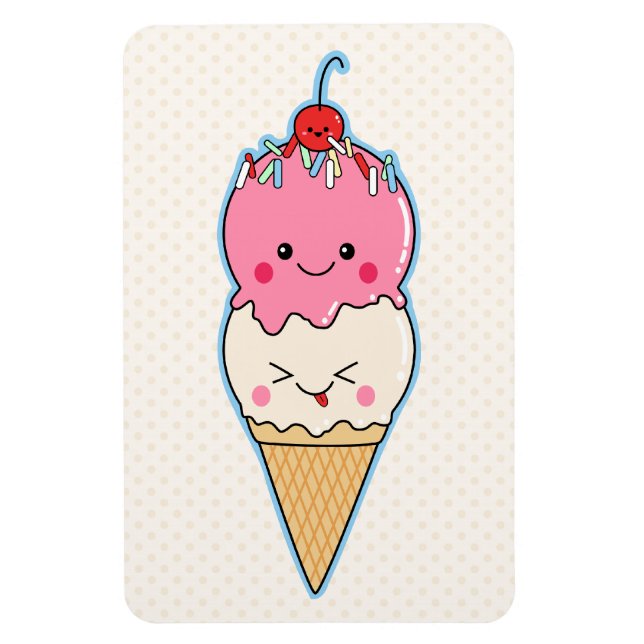 Niedliche Kawaii Ice Creme Magnet (Vertikal)