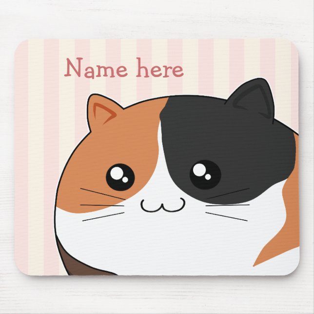 Niedliche Kawaii Kaliko Kittykatze Mousepad (Vorne)