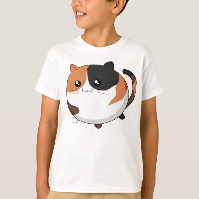 Niedliche Kawaii Kaliko Kittykatze T-Shirt (Vorderseite)
