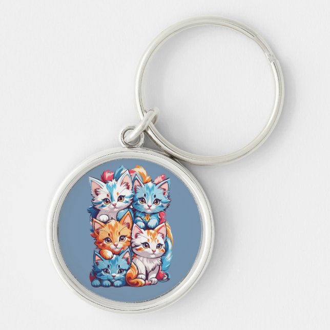 Niedliche Kawaii-Kätzchen Schlüsselanhänger (Vorne)