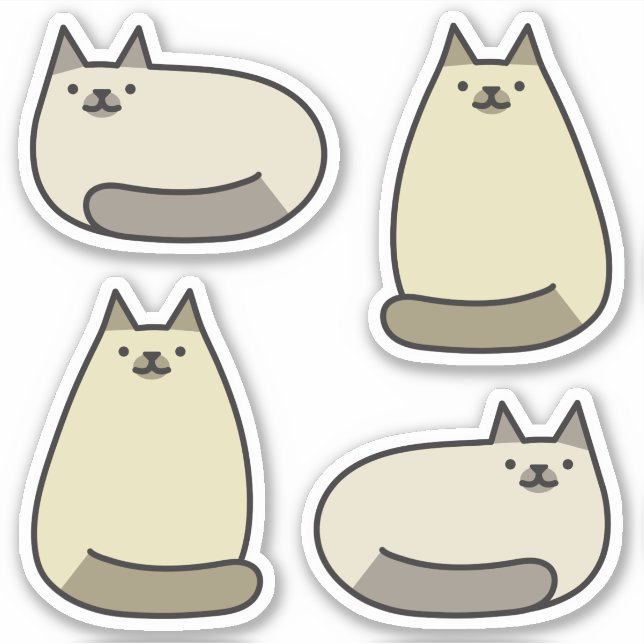 Niedliche Kawaii-Katze Aufkleber (Vorderseite)