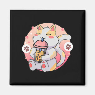 Niedliche Kawaii Katze Boba Tee Anime Kitten Gesch Magnet