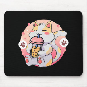 Niedliche Kawaii Katze Boba Tee Anime Kitten Gesch Mousepad