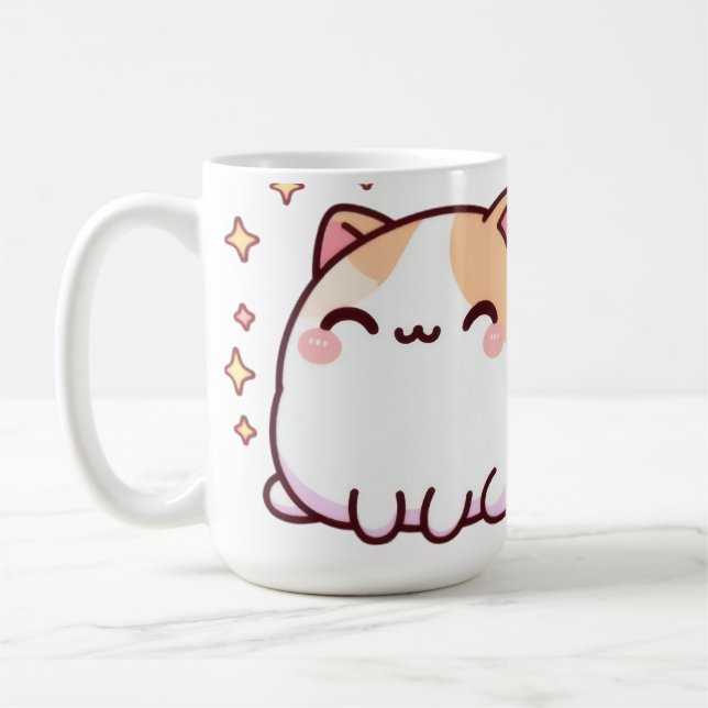 Niedliche Kawaii-Katze Kaffeetasse (Links)