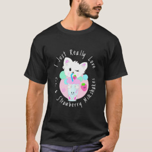 Niedliche Kawaii Katze mit sonniger Erdbeere Milks T-Shirt