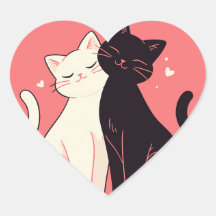 Niedliche Kawaii Katzen Cuddling mit Herz