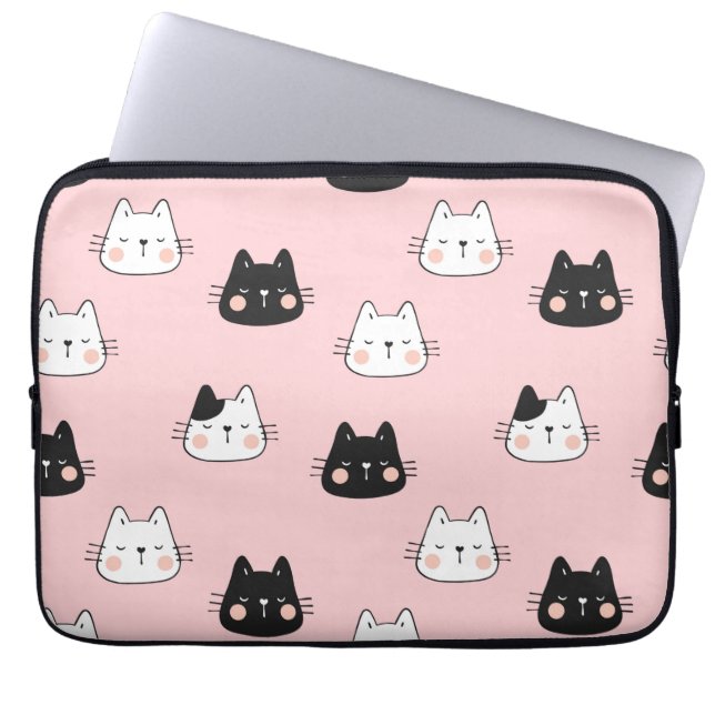 Niedliche Kawaii-Katzen Laptopschutzhülle (Vorderseite)