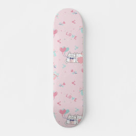 Niedliche Kawaii Katzen mit Herz Skateboard