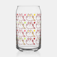 Niedliche Kawaii-Katzen und Herzmuster