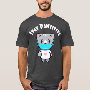 Niedliche Kawaii Katzenmaske Pawsitive Kitty T-Shirt